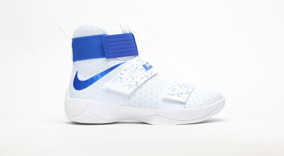 Lebron soldier 10 blue sale and white